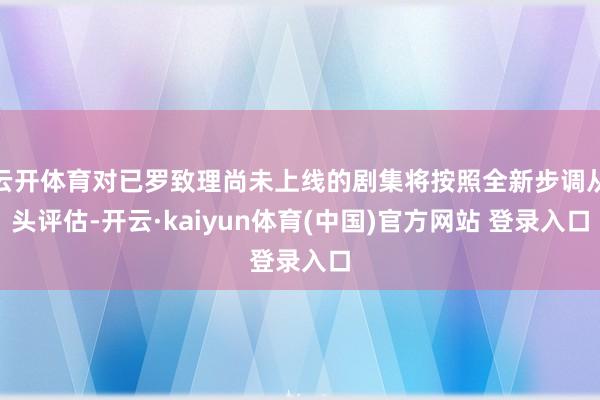 云开体育对已罗致理尚未上线的剧集将按照全新步调从头评估-开云·kaiyun体育(中国)官方网站 登录入口