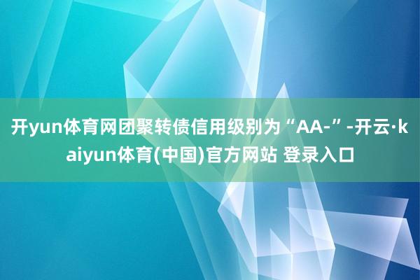 开yun体育网团聚转债信用级别为“AA-”-开云·kaiyun体育(中国)官方网站 登录入口